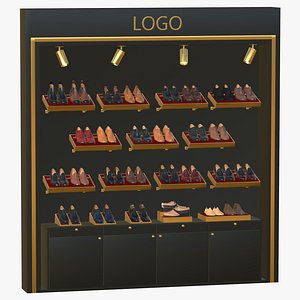 3D Shoe Store Display Racks model