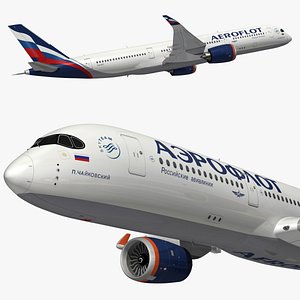 3D model Airbus A350 Aeroflot
