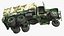 Vintage Army Cargo Truck 6x6 with Camouflage and Canopy Rigged for Cinema 4D