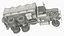 Vintage Army Cargo Truck 6x6 with Camouflage and Canopy Rigged for Cinema 4D