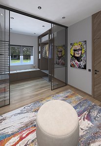 A wonderful modern style wardrobe 3D