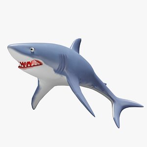 3D Cartoon Great White Shark