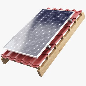 Solar Panel on Roof 3D model