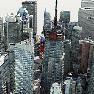 Manhattan District Times Square  Low Poly 3D model