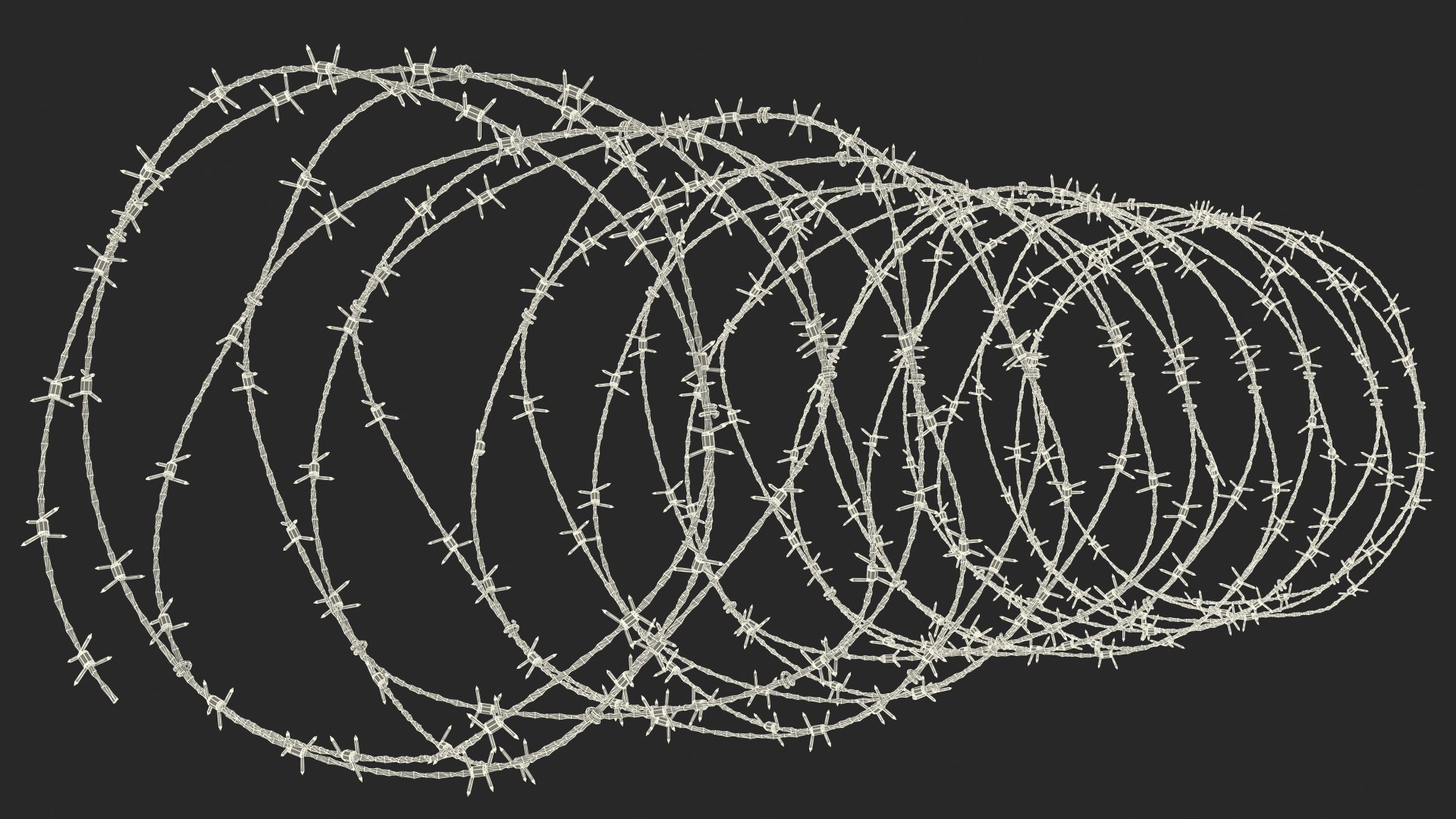 3D Spiral Razor Wire Obstacle - TurboSquid 1715661