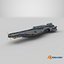 3D Battle Spaceship Grey model