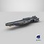 3D Battle Spaceship Grey model