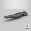 3D Battle Spaceship Grey model