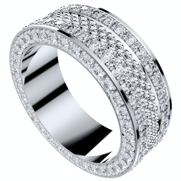 3D Wedding Set Ring Women Men Ring CAD Design-PSJM001V8 3D print model model