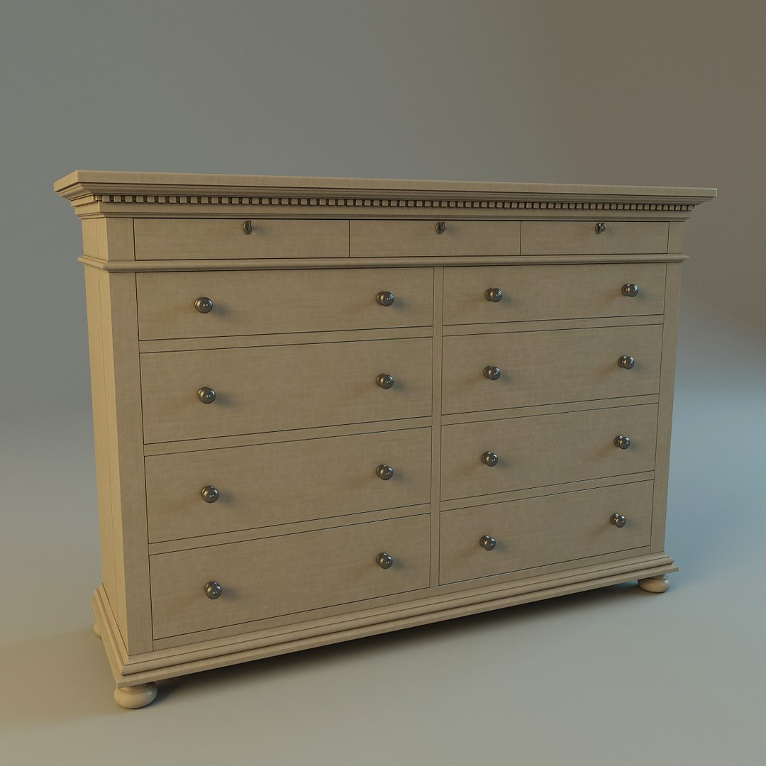St James 11 drawer Dresser 3d Obj