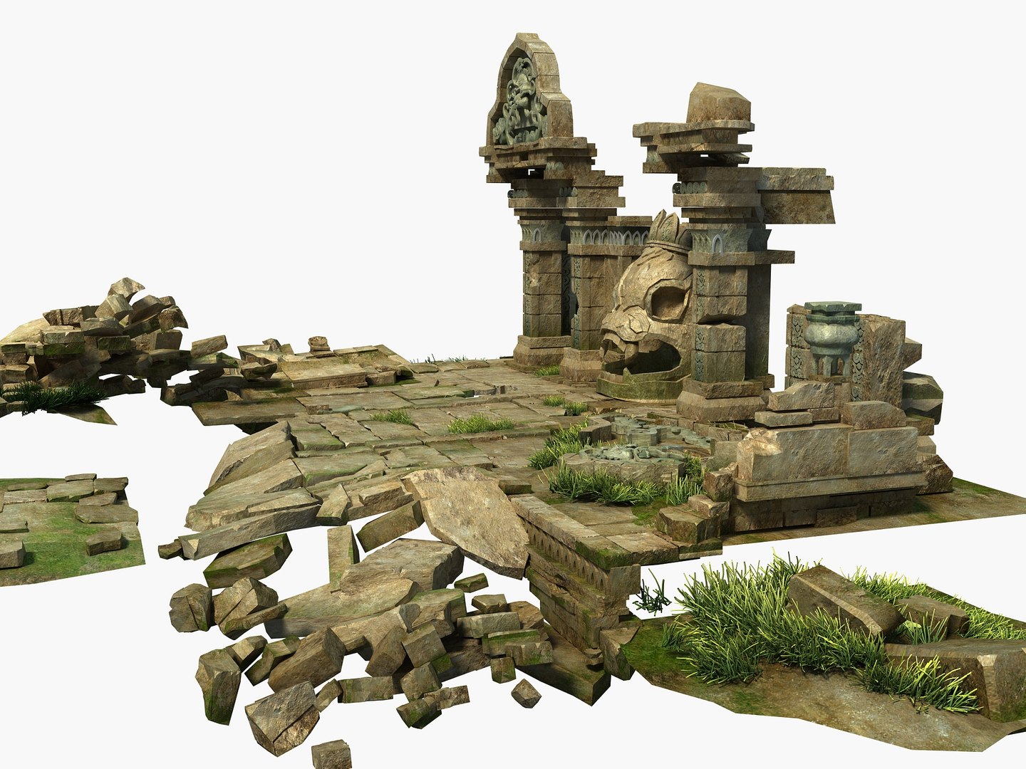 3D Temple Ruins Model - TurboSquid 1965725