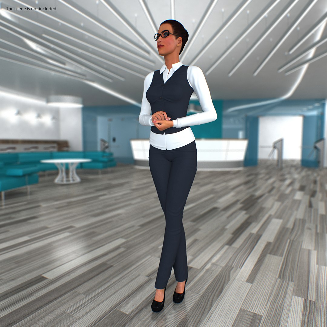Woman in Business Suit 3D model preview