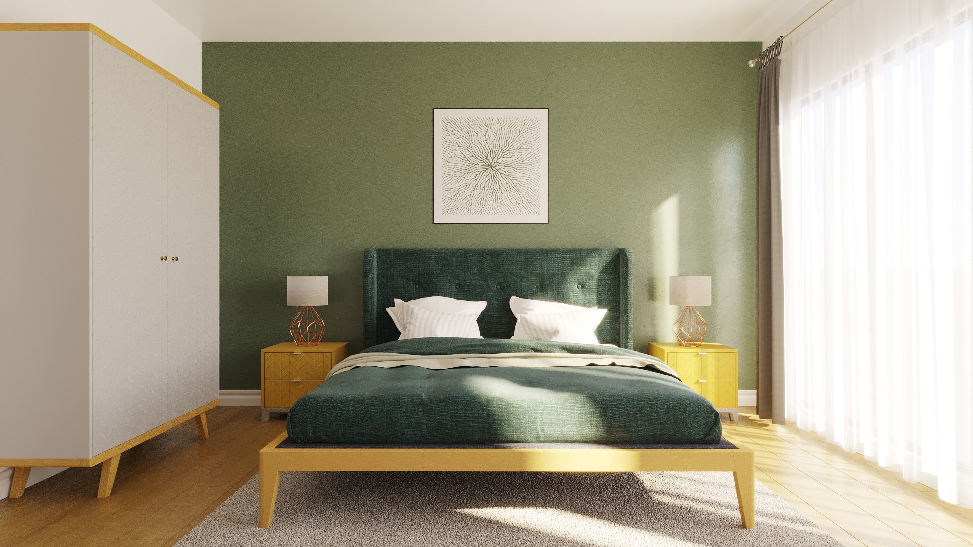 3D Model Bedroom Scene Corona - TurboSquid 1321899