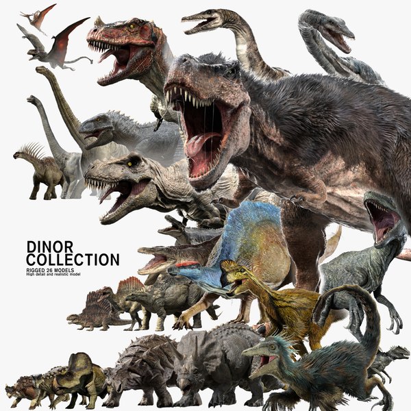 3d rigged t-rex dinosaur