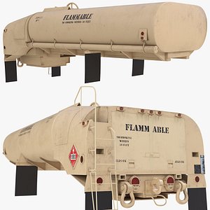 Military Fuel Tank Trailer with Ladder Simplified