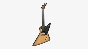 Electric Guitar F10 Wood Black - Music Instrument Design 3D model