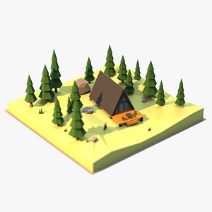 a-frame house 3D