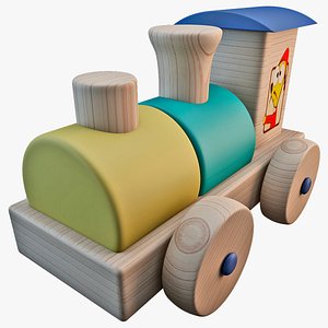 3d model toy wooden train