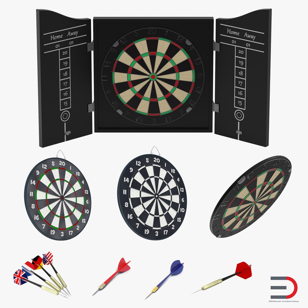 Dart Boards and Needles 3D Models Collection 3D model preview