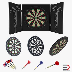 Dart Boards and Needles 3D Models Collection