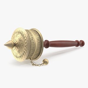 Tibetan Metal Praying Wheel model