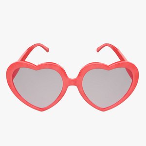 Heart Shaped Glasses High Poly 3D model