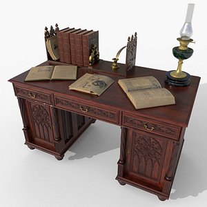Openable victorian work desk