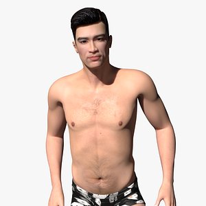 Asian Man Underwear Rigged