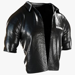 Jacket Leather Matt Black 3D model