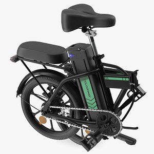 Removable Battery E Bike Black Folded