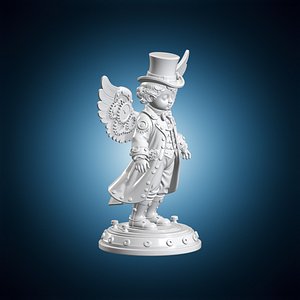 Steampunk Cherub Statue 3D Print Model