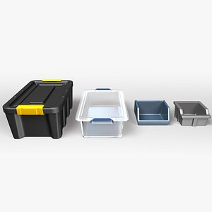 Plastic storage bins 3D