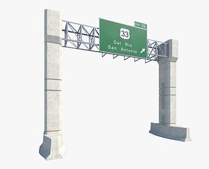 3d model highway sign