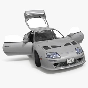 Toyota Supra 3000GT TRD Aero Coupe Silver Rigged for Cinema 4D 3D model