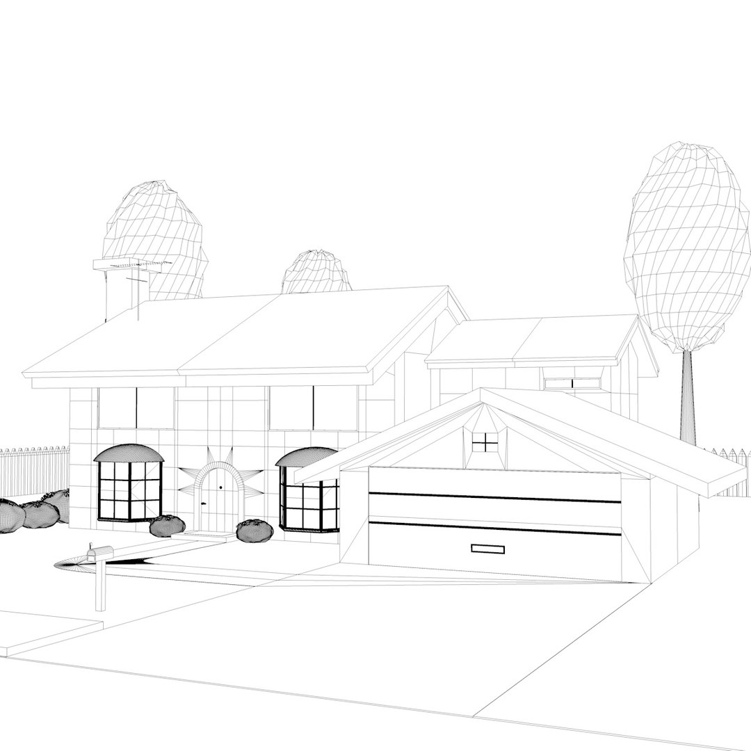 3d Model Simpson House Cartoon