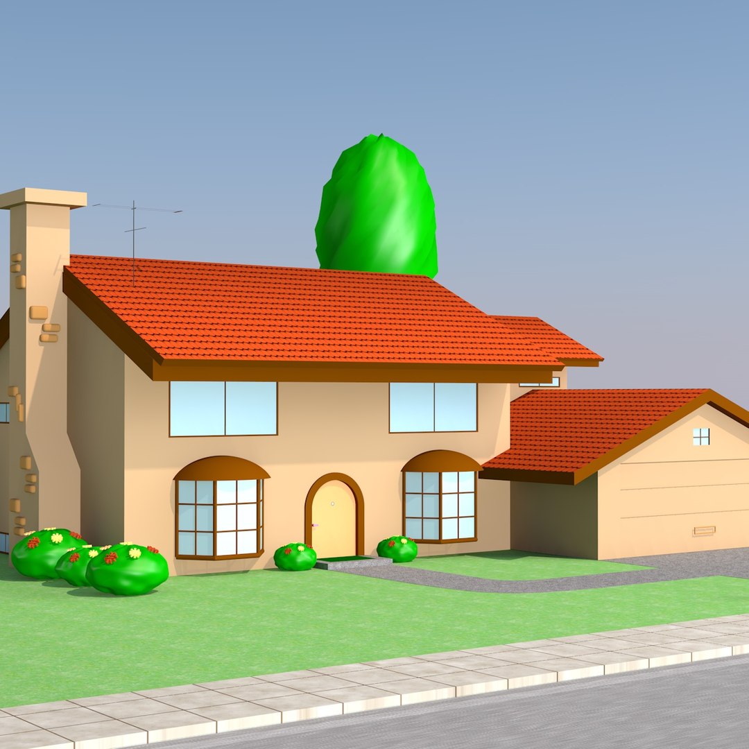 3d Model Simpson House Cartoon