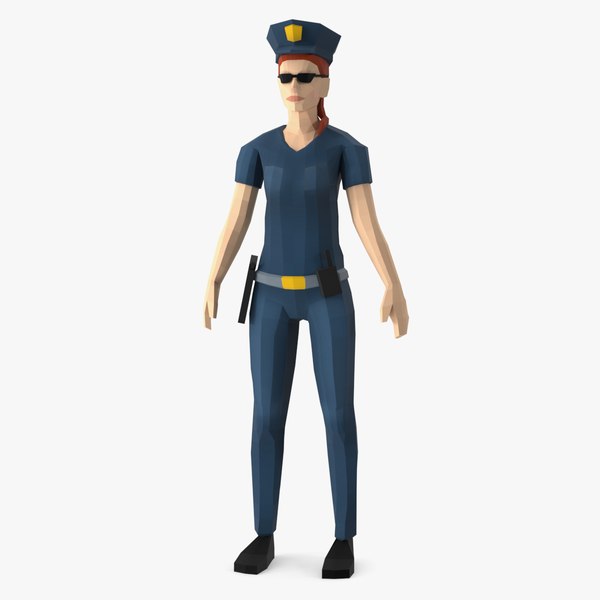 Low Poly Policewoman 3D