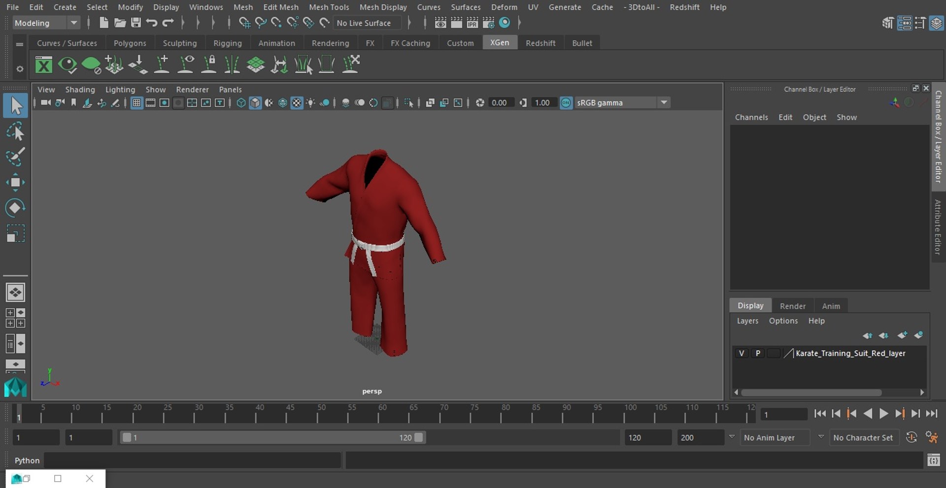 3D Karate Training Suit Red - TurboSquid 1956101