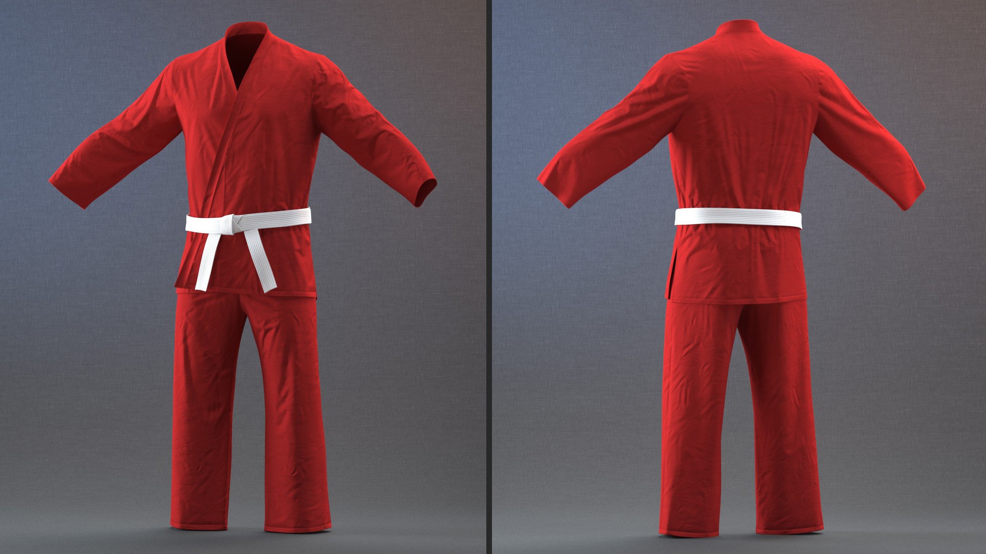 3D Karate Training Suit Red - TurboSquid 1956101