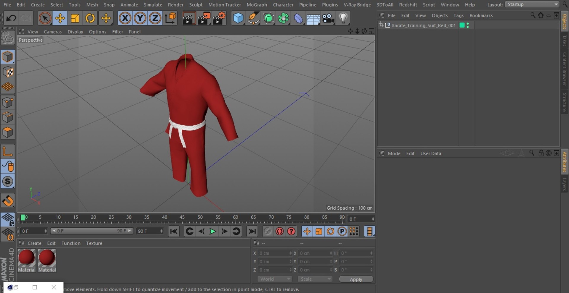 3D Karate Training Suit Red - TurboSquid 1956101