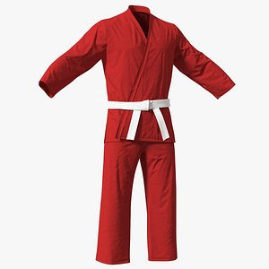 3D Karate Training Suit Red