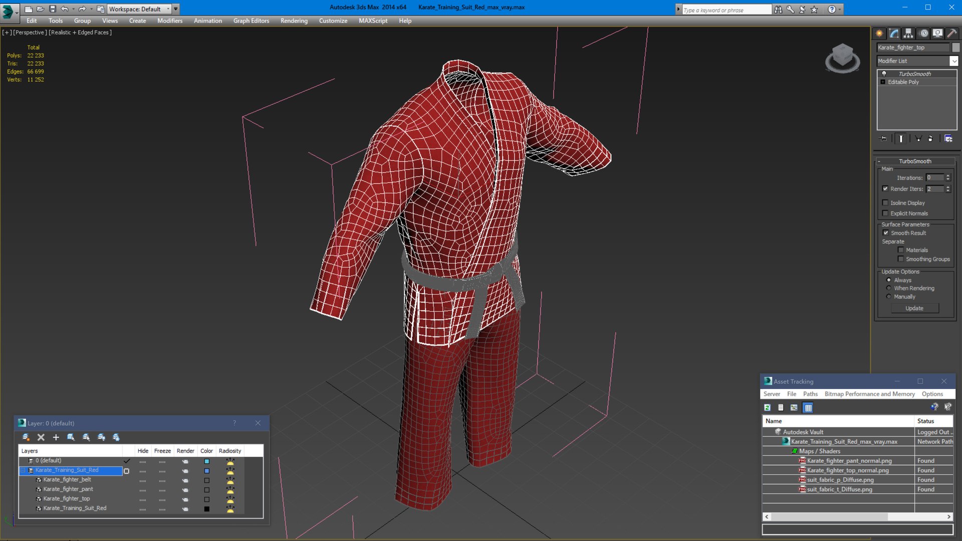 3D Karate Training Suit Red - TurboSquid 1956101