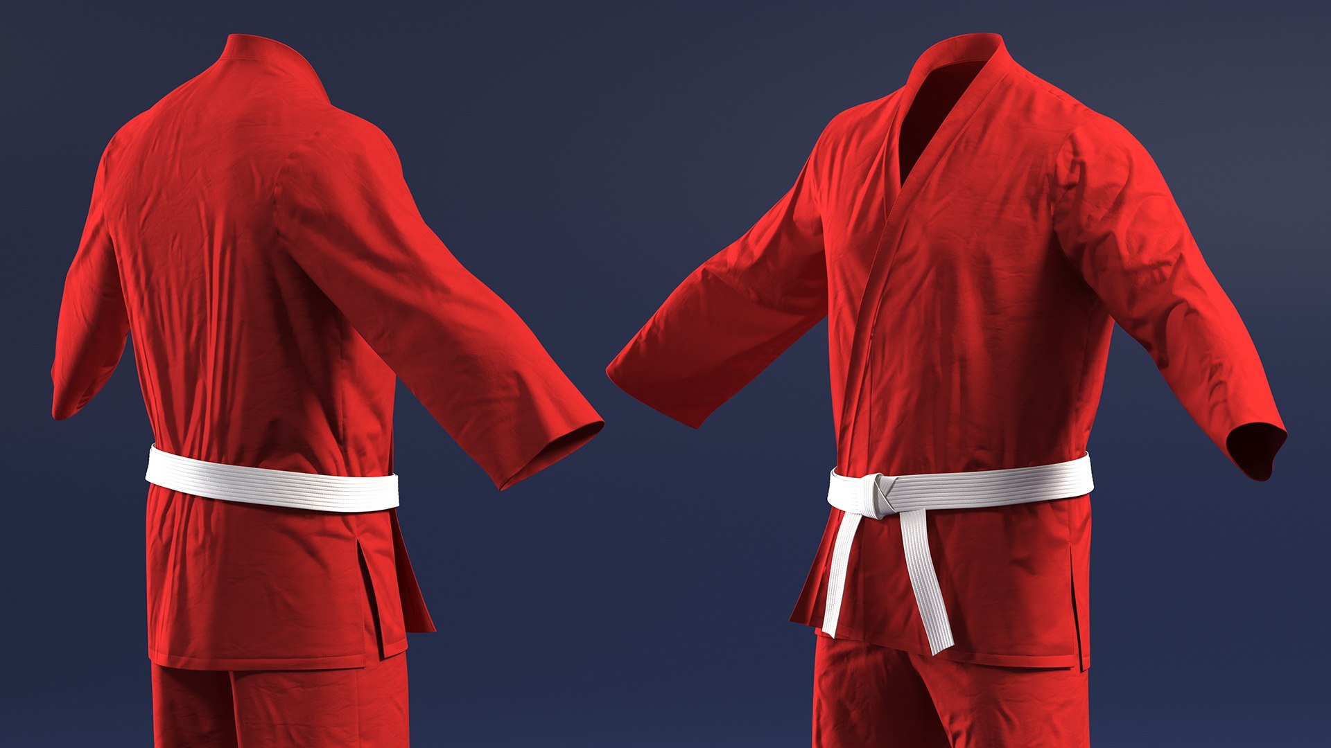 3D Karate Training Suit Red - TurboSquid 1956101