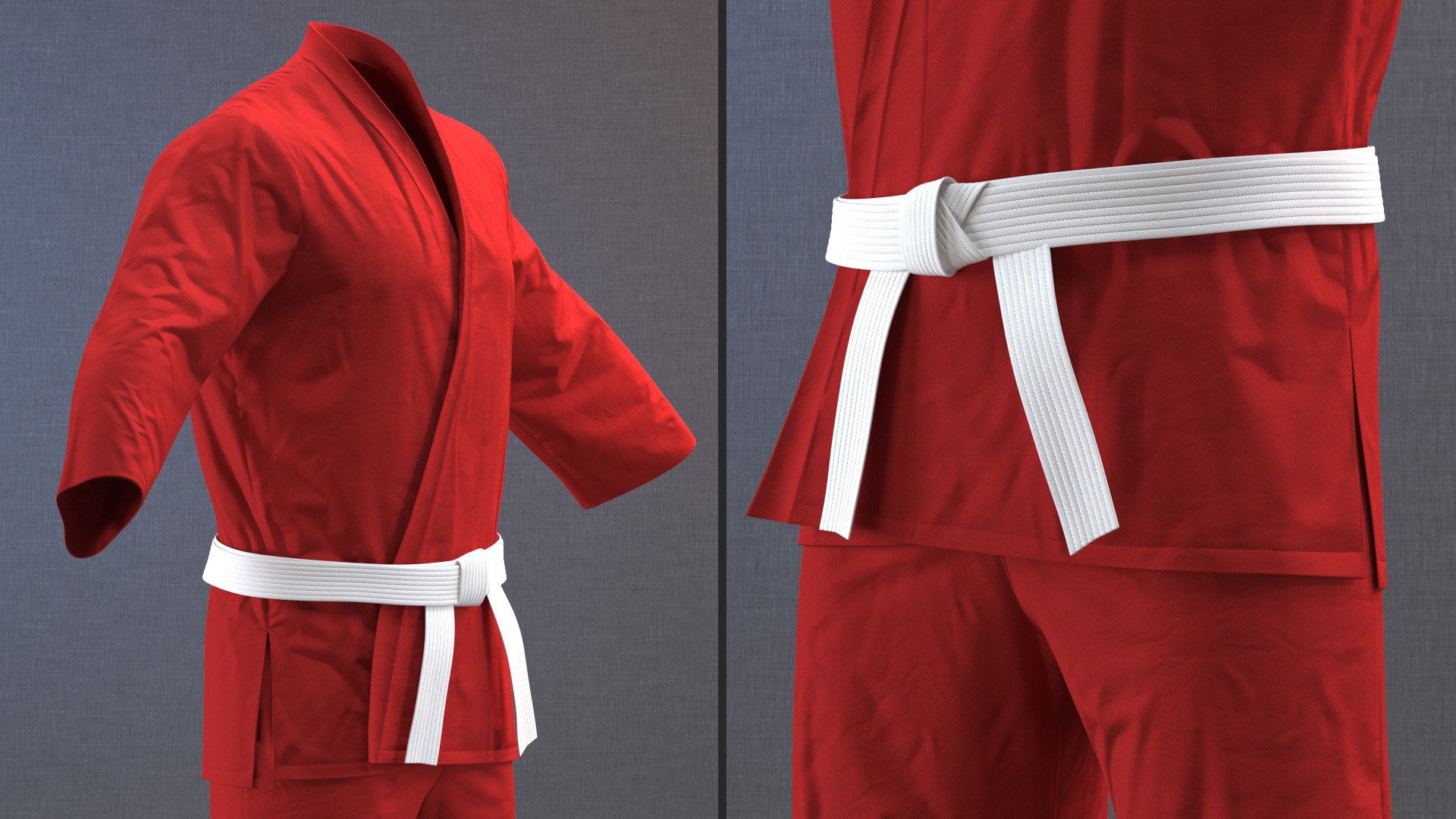 3D Karate Training Suit Red - TurboSquid 1956101