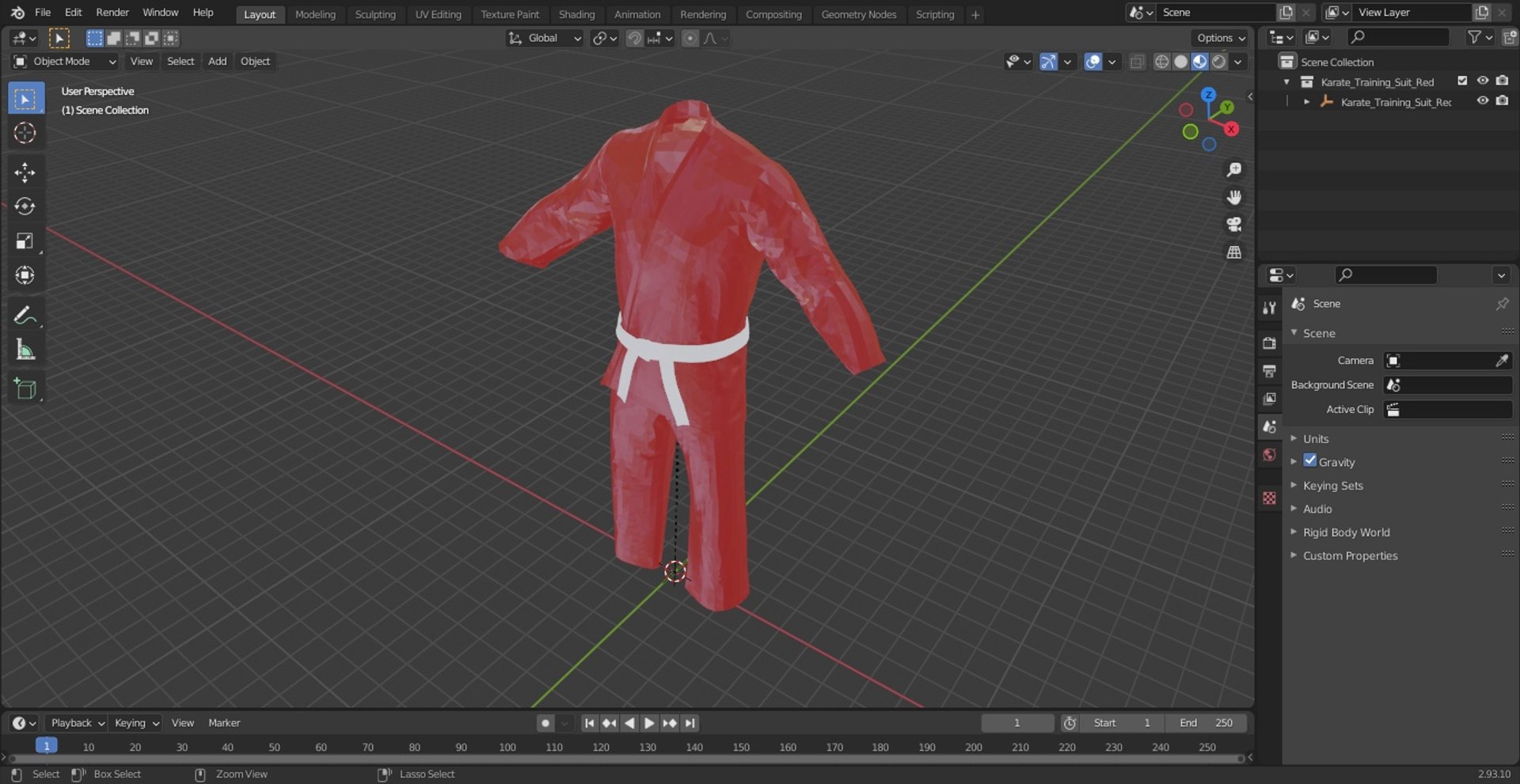 3D Karate Training Suit Red - TurboSquid 1956101