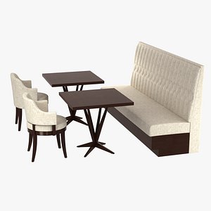 3d furniture set pastille chairs tables model