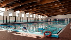 Indoor Swimming Pool Environment 3D model