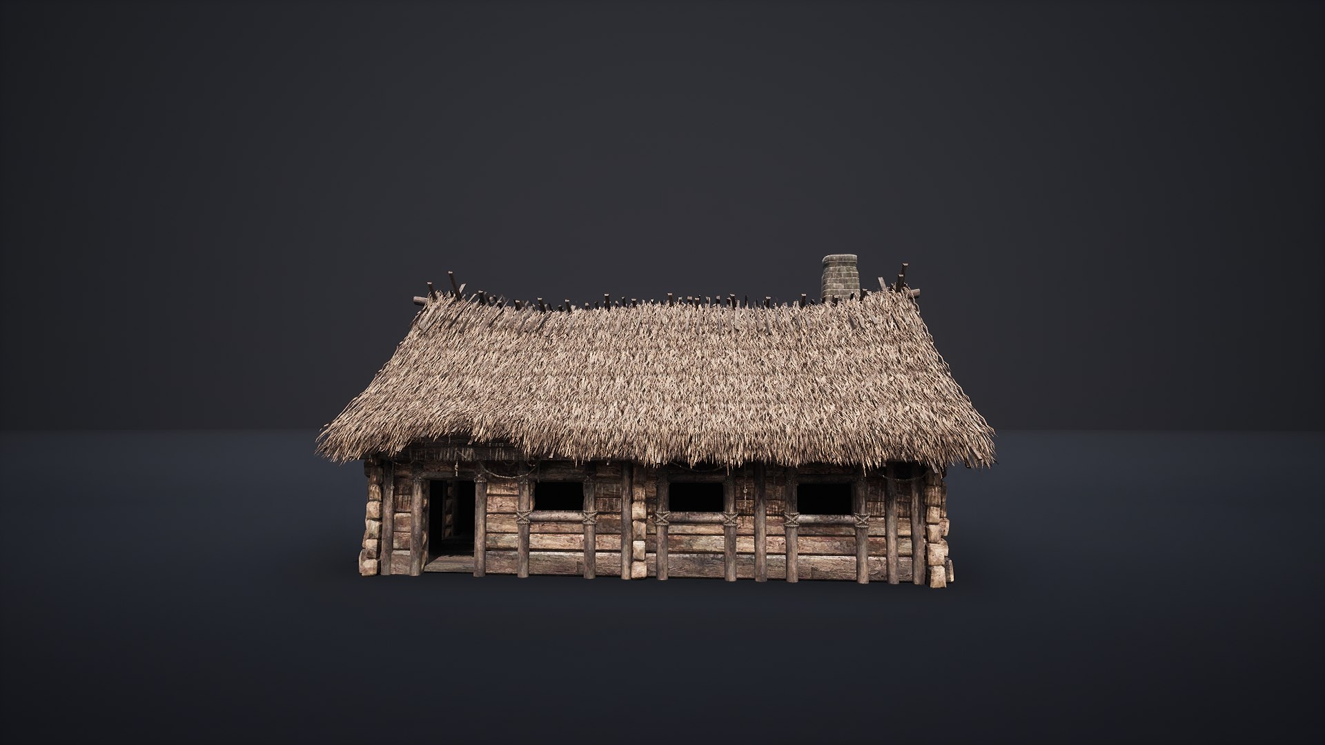 MEDIEVAL SLAVIC HOUSE COTTAGE CABIN HUT VILLAGE FARM NEXTGEN AAA 3D ...