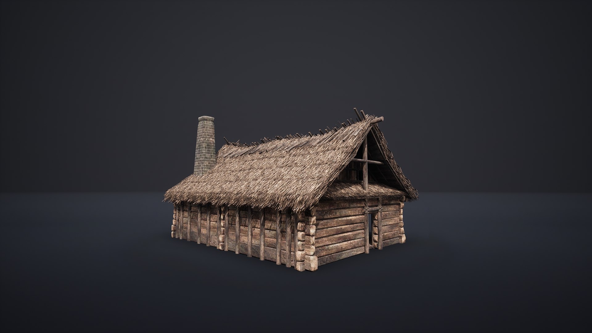 MEDIEVAL SLAVIC HOUSE COTTAGE CABIN HUT VILLAGE FARM NEXTGEN AAA 3D ...