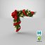 3D model Christmas Corner Decoration with Bows and Ribbon